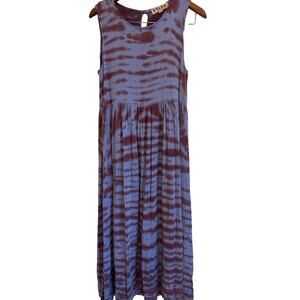 Anthropologie DOLAN Tie Dye Sleeveless Midi Dress XS Boho Purple